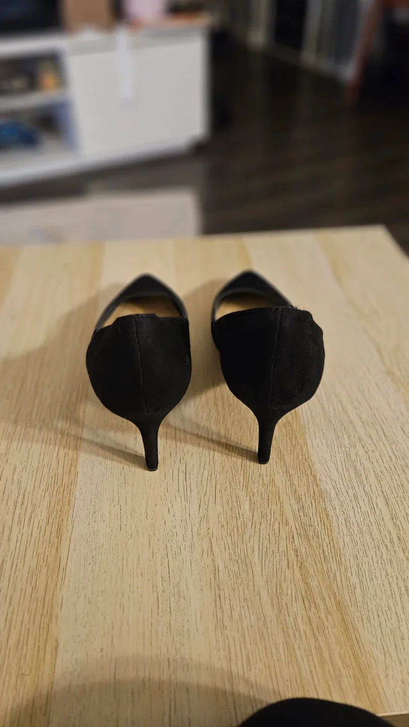 Black Suede Heels - Size 9.5 WW