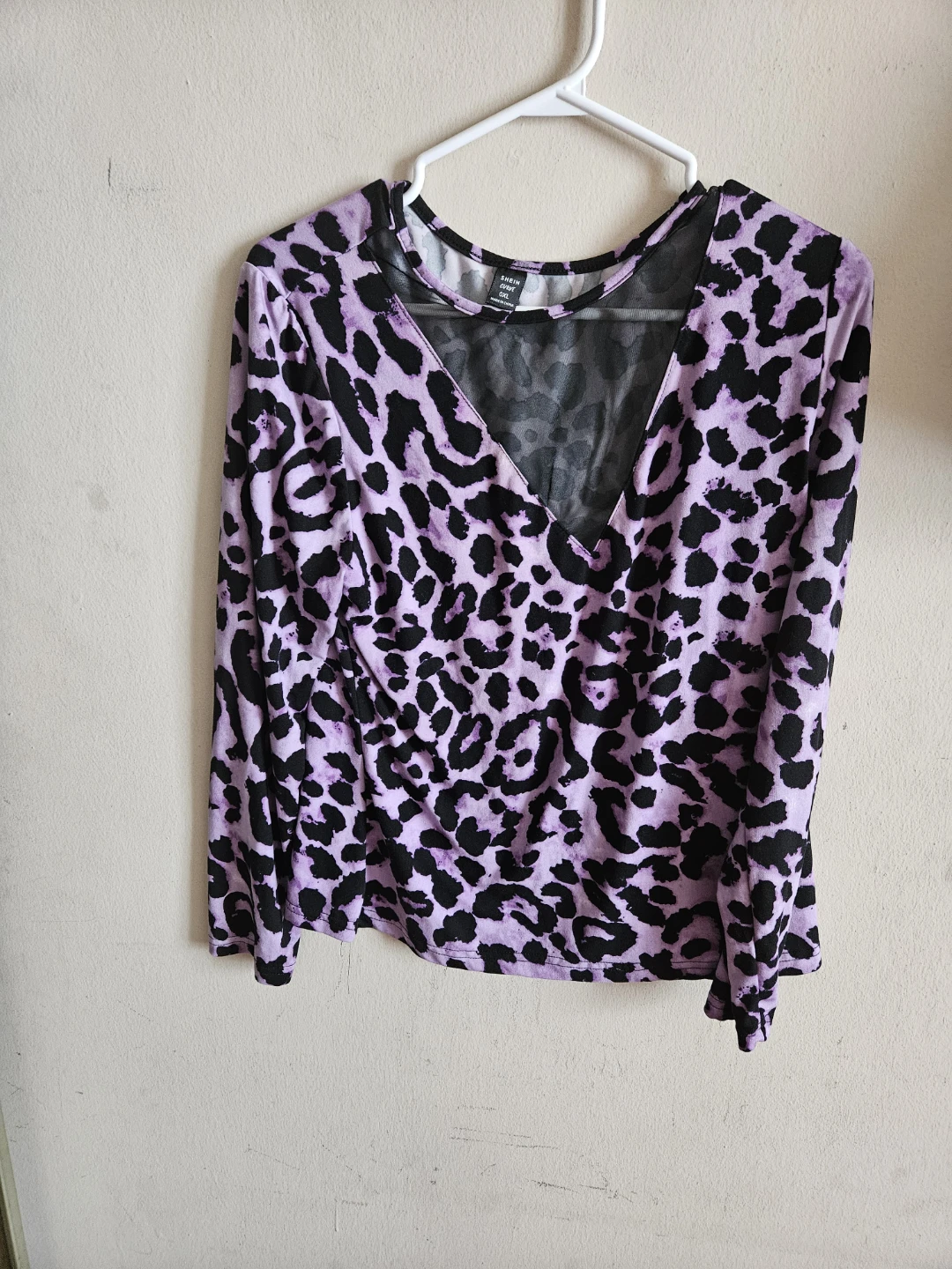 Purple Leopard Print Blouse - Size XL
