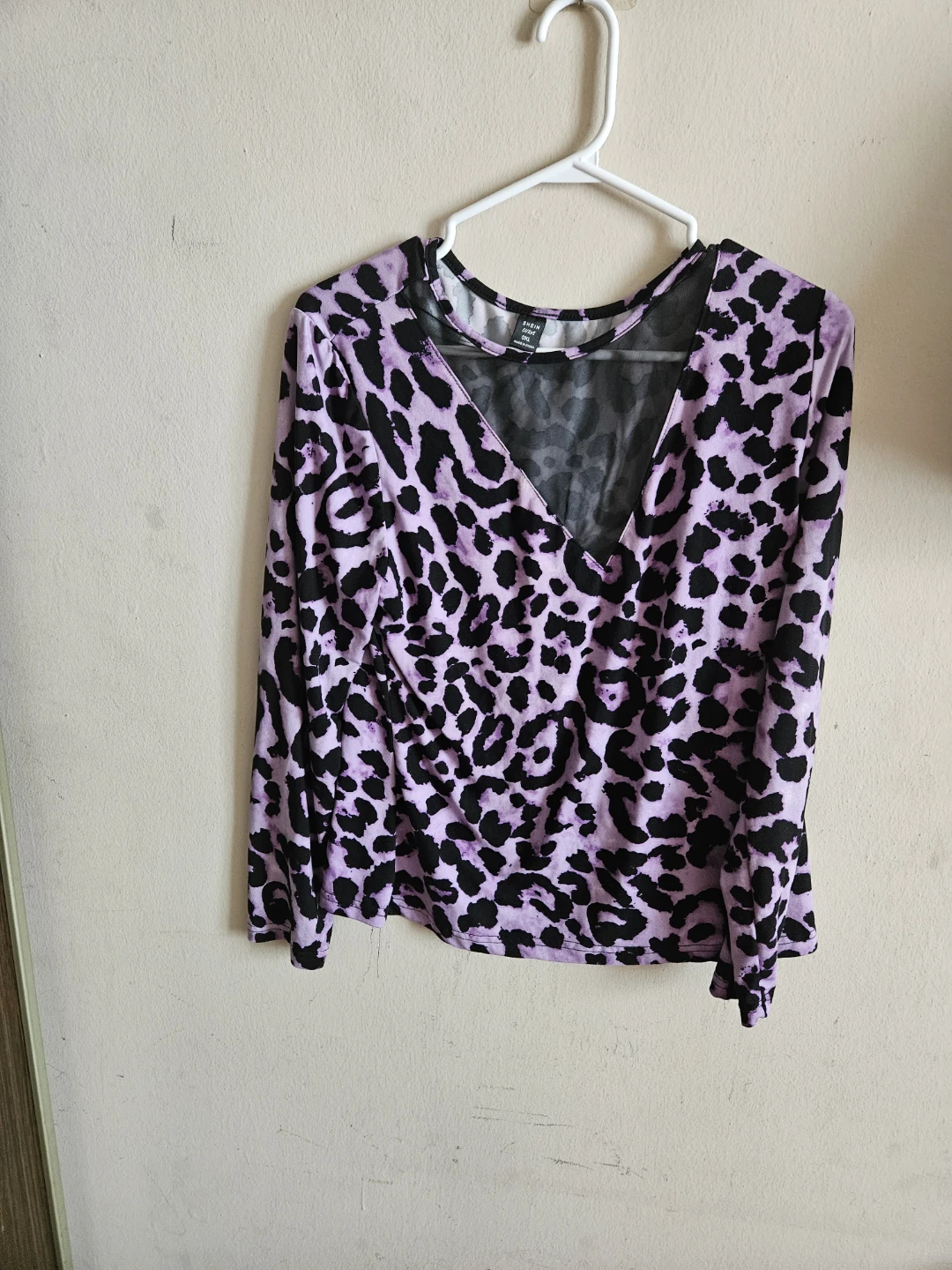 Purple Leopard Print Blouse - Size XL - photo 3