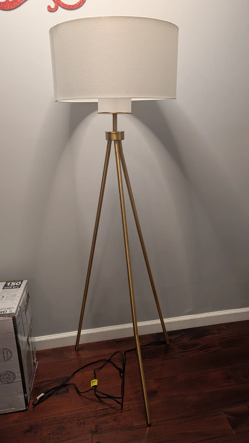 Gold Tripod Floor Lamp, 66" Height - photo 4