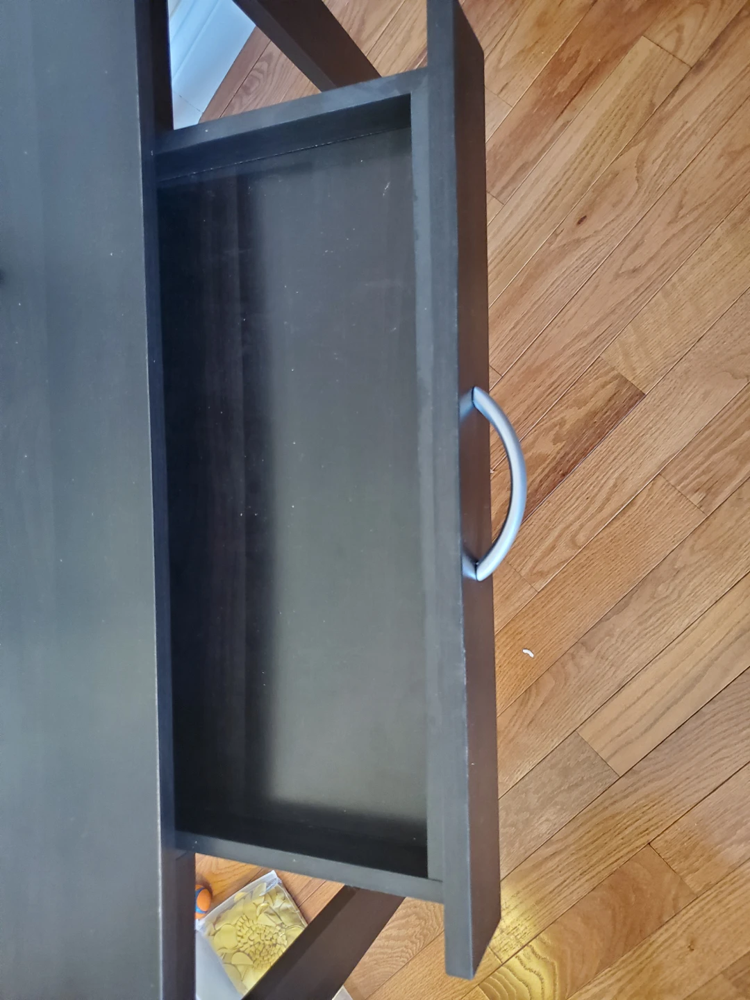 Black Wood Desk with Drawer - photo 2