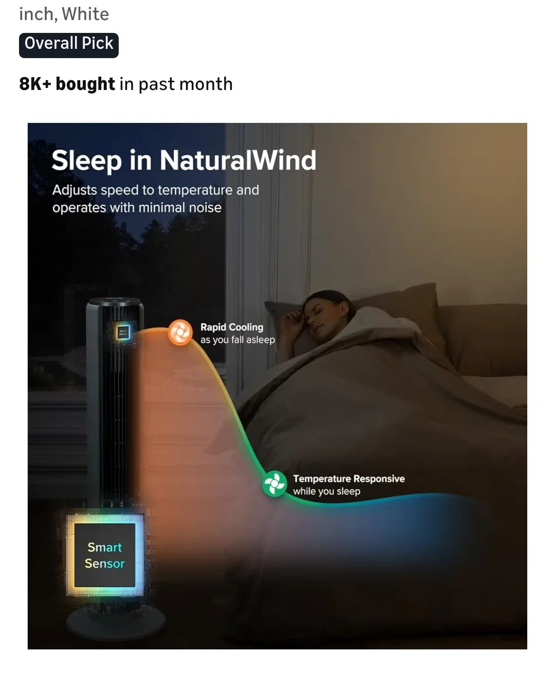 LEVOIT Tower Fan - 36 inch, White image indicator(5)