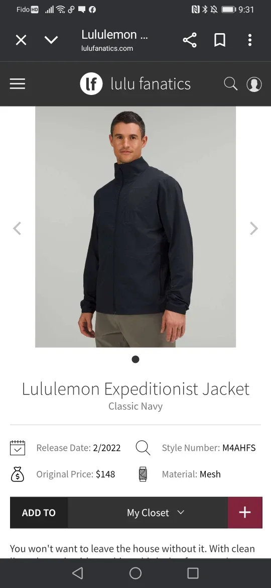 Lululemon worn once medium jacket