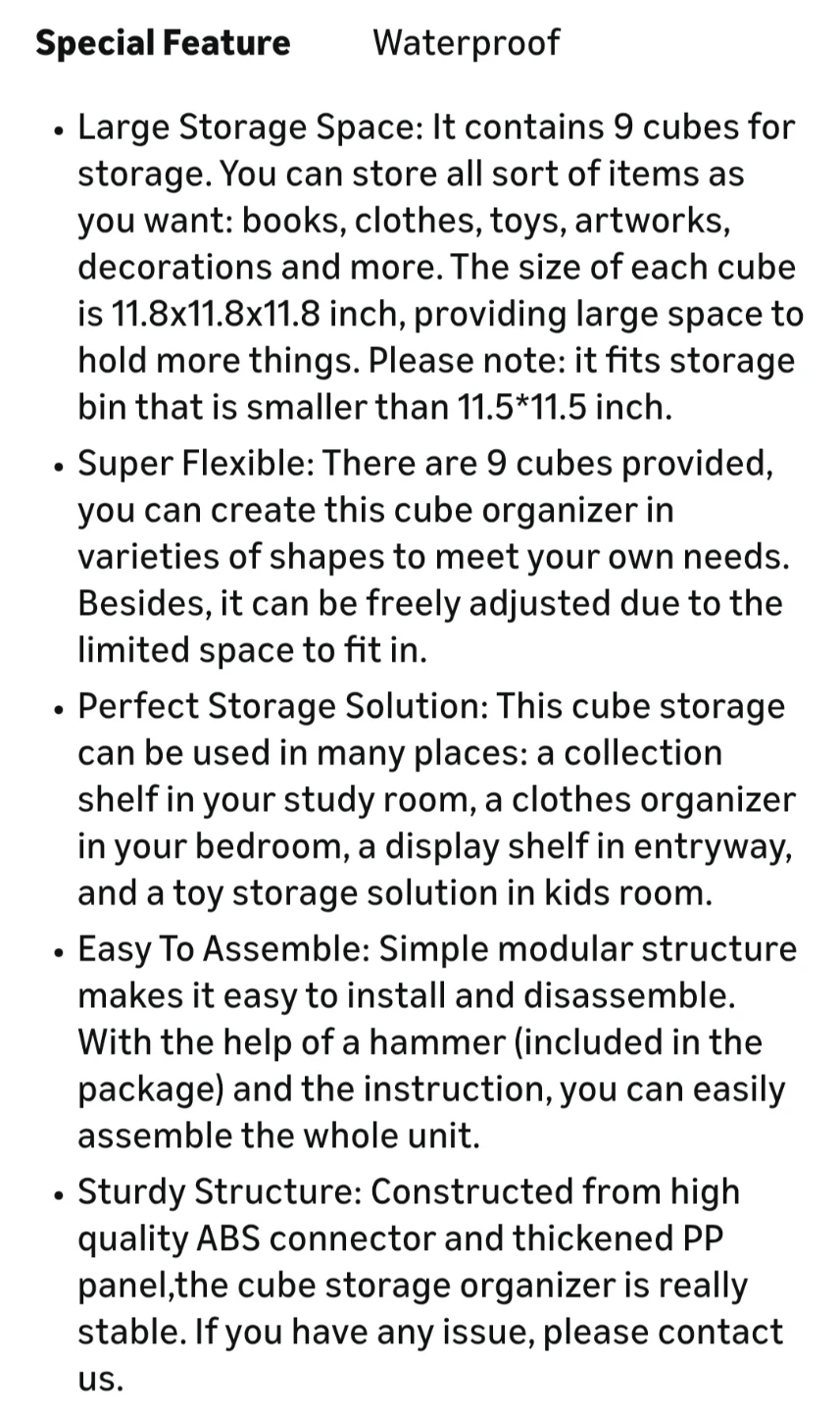 TomCare 9-Cube Book Shelf Storage - White - photo 4