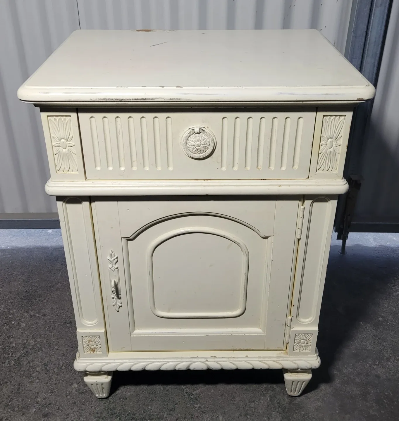 Vintage Nightstand with Drawer & Door