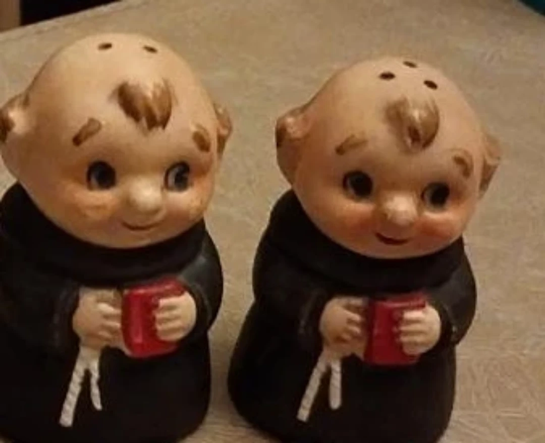 Vintage Monk Salt & Pepper Shakers
