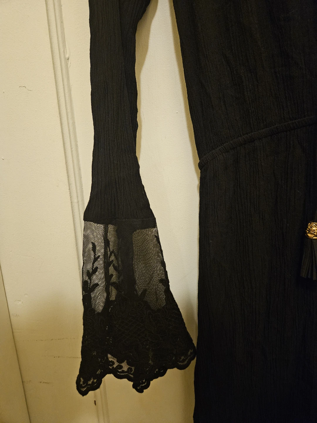 Forever 21 Black Lace Trim Maxi Dress - Size S - photo 5