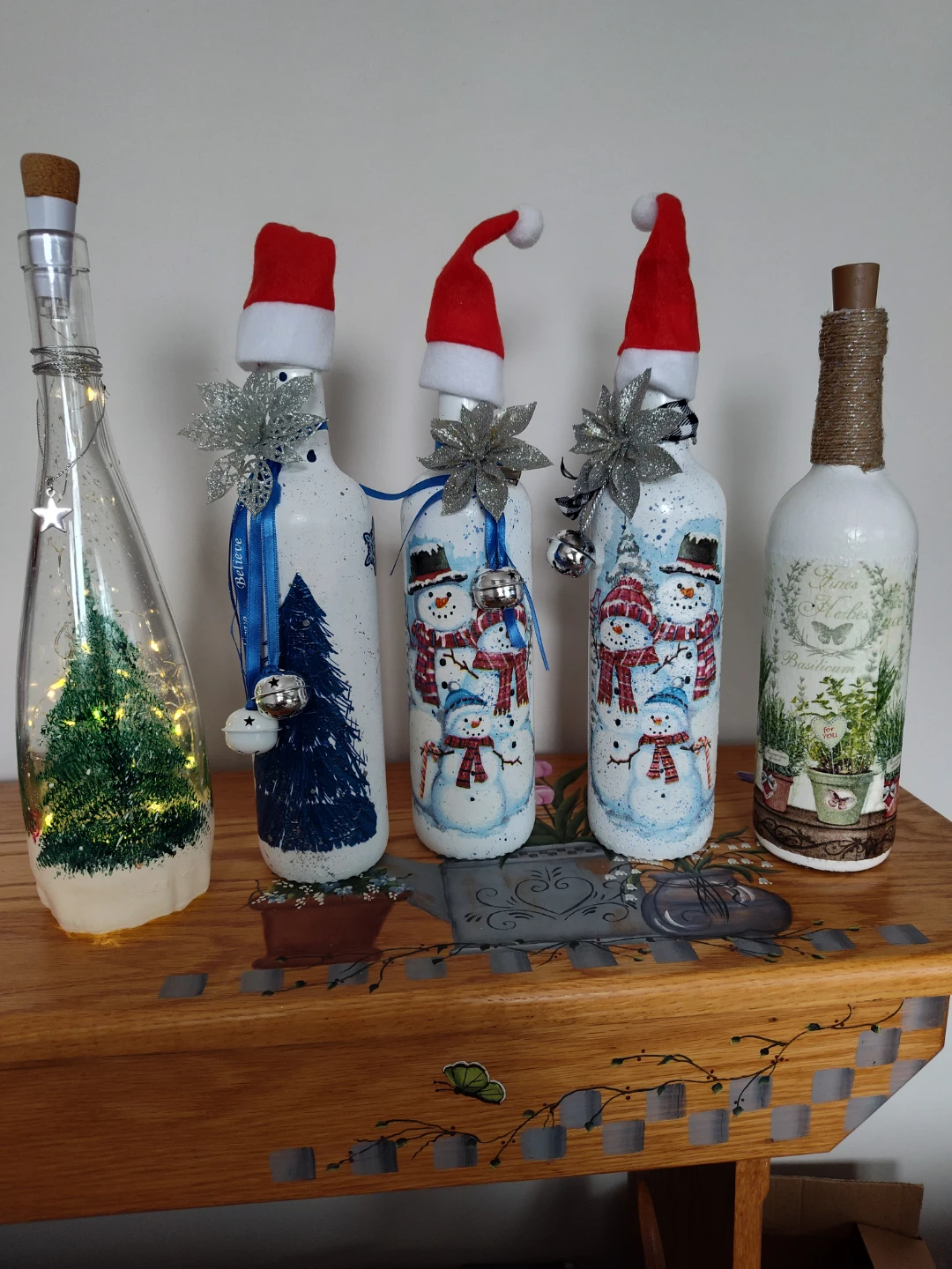 Lighted Bottles - hand crafted