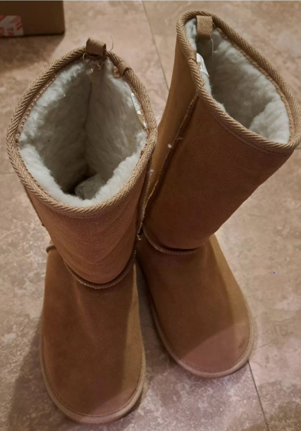 New Zola Tan Winter Boots, Size 7