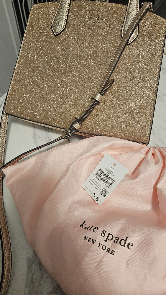 Kate Spade Rose Gold Glitter Purse - photo 3