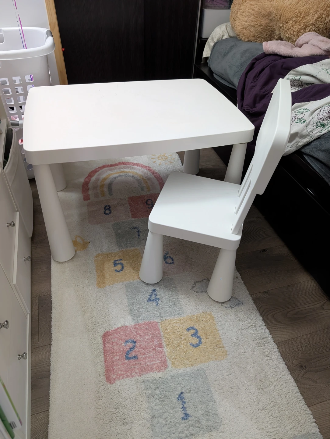 IKEA Mammut Children's Table with Chair - White