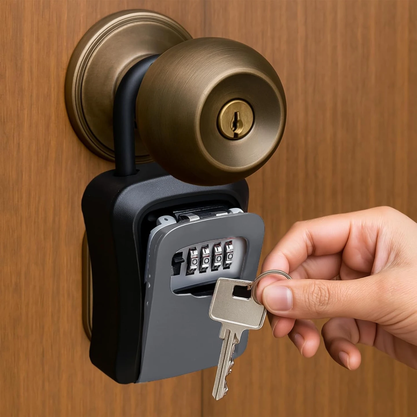 Portable Wall Mount Password Key Box, Resettable Code Safe