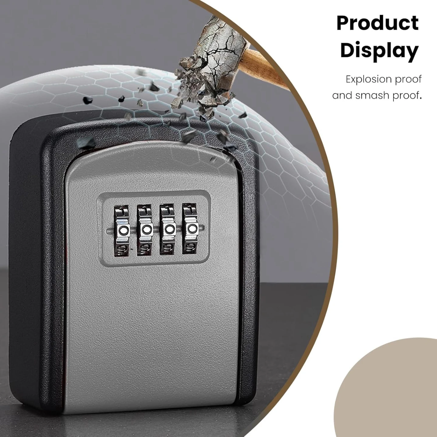 Portable Wall Mount Password Key Box, Resettable Code Safe - photo 5