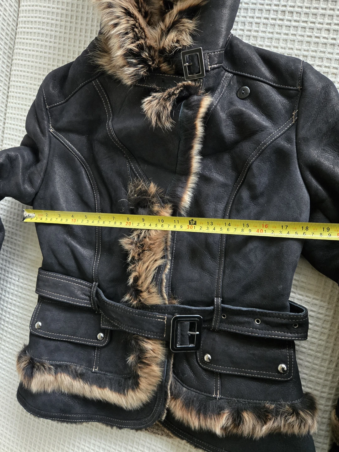 Black Hooded Sheepskin Coat - photo 5