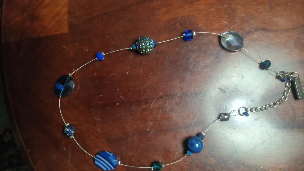 Liz Claiborne Blue Beaded Necklace image indicator(2)