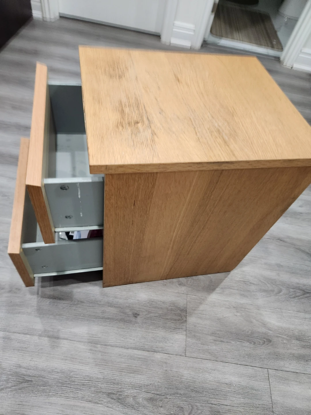 Wooden Bedside Table with Two Drawers - photo 4