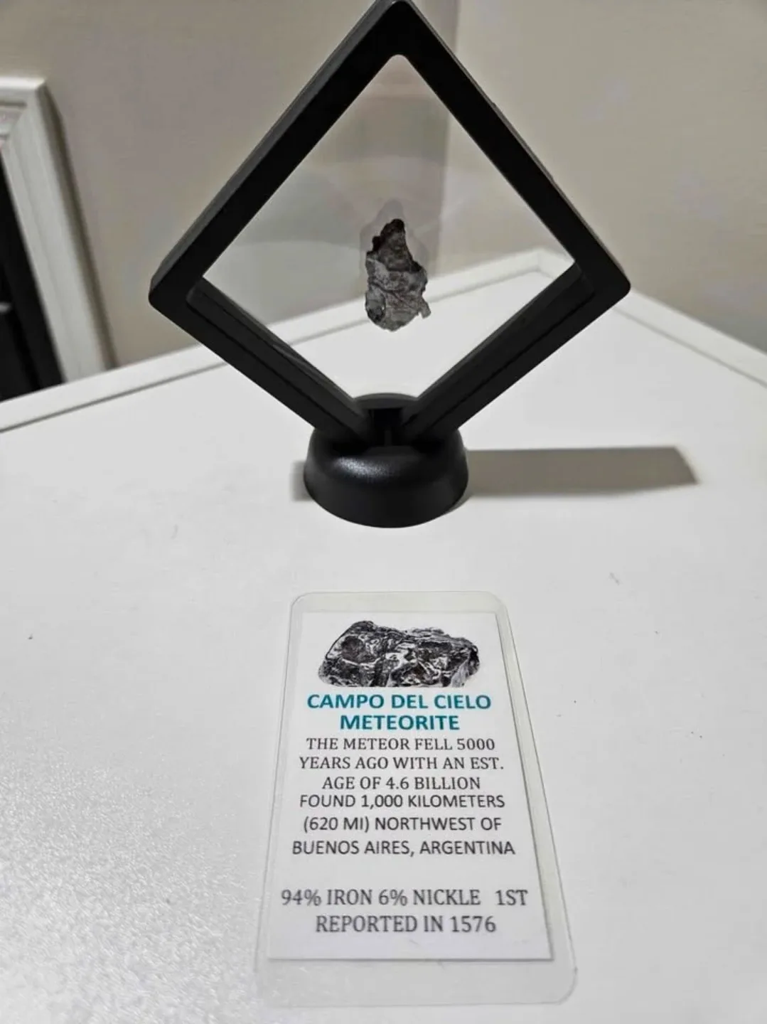 Campo Del Cielo Meteorite in Display Case image indicator(2)