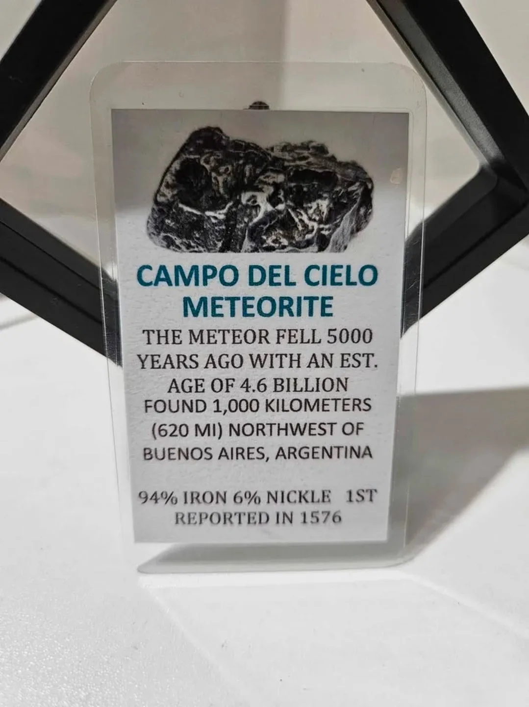 Campo Del Cielo Meteorite in Display Case image indicator(3)