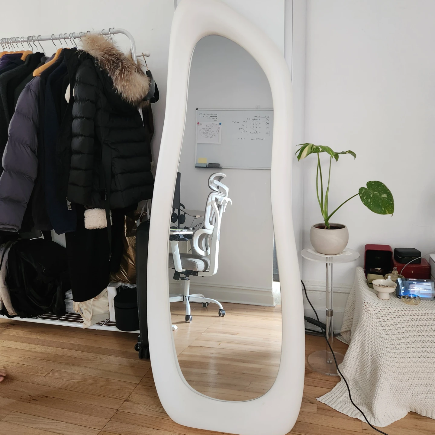 White Wave Full Length Mirror