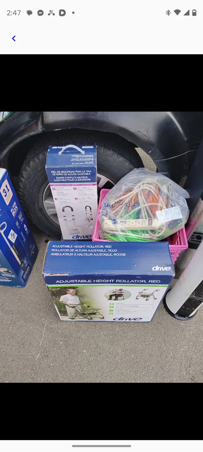 Drive Adjustable Height Rollator, Red