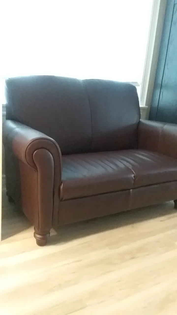 Deep Brown Loveseat Sofa Faux Leather made in Canada image indicator(5)