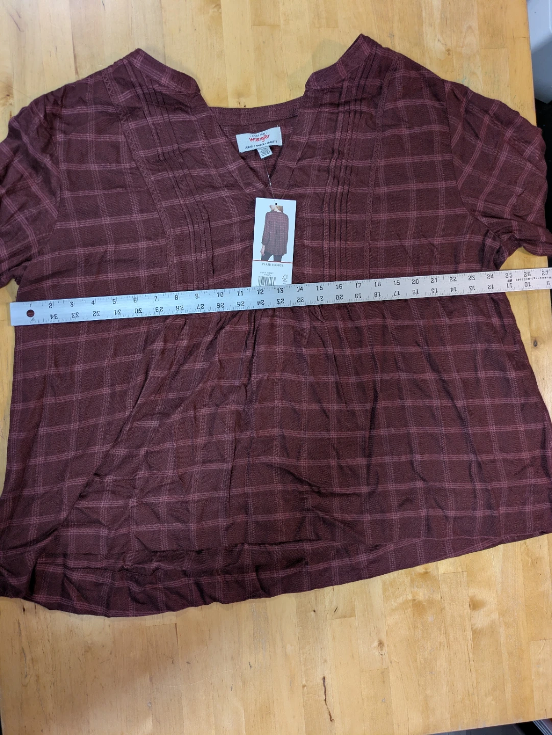 Wrangler Plaid Blouse Plus Size