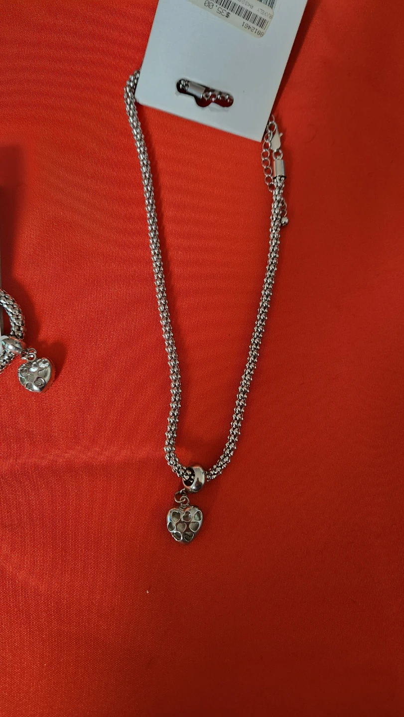 Buckley London Rhodium Mesh Heart Pendant Necklace & Bracelet - photo 2