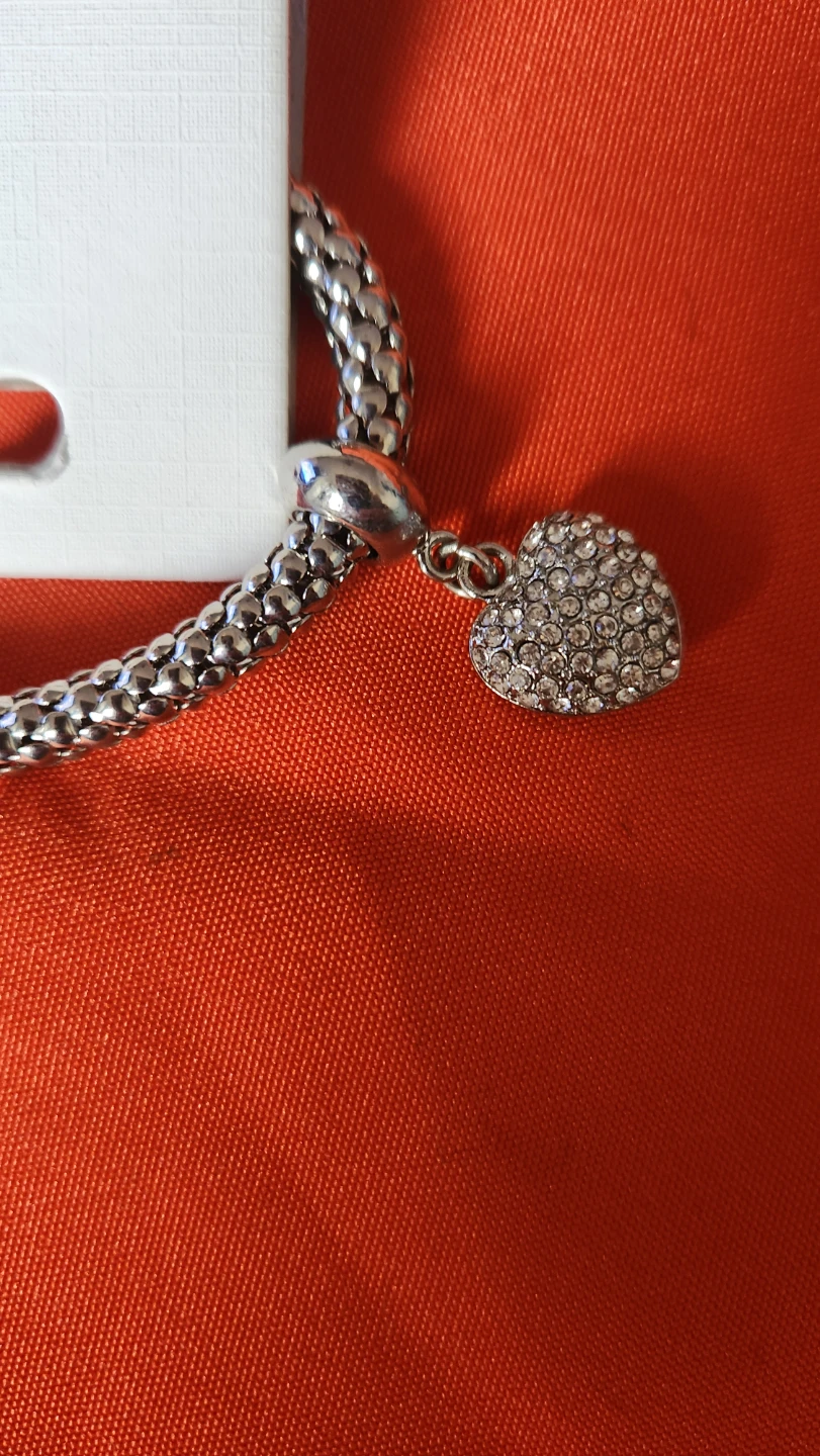 Buckley London Rhodium Mesh Heart Pendant Necklace & Bracelet - photo 4
