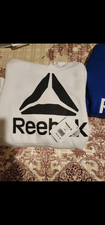 BRAND NEW REEBOK BLUE OR WHITE HOODIES! SIZES: MEDIUM & LARGE!!