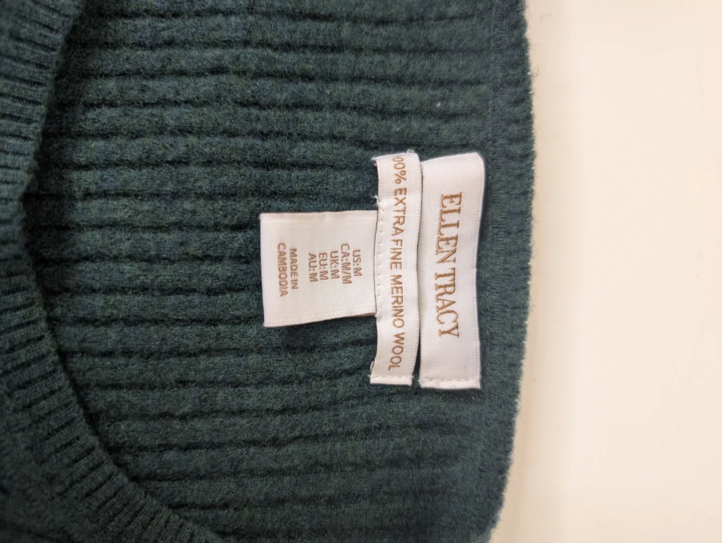 Ellen Tracy Merino Wool Sweater - Size M image indicator(4)