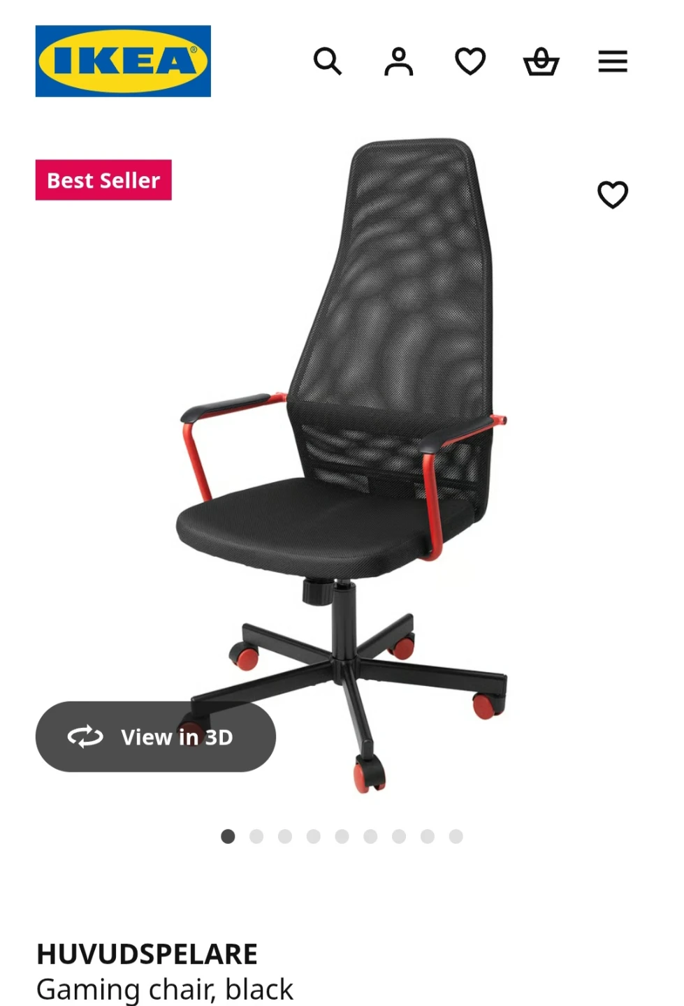 IKEA Gaming Chair - Black - photo 3