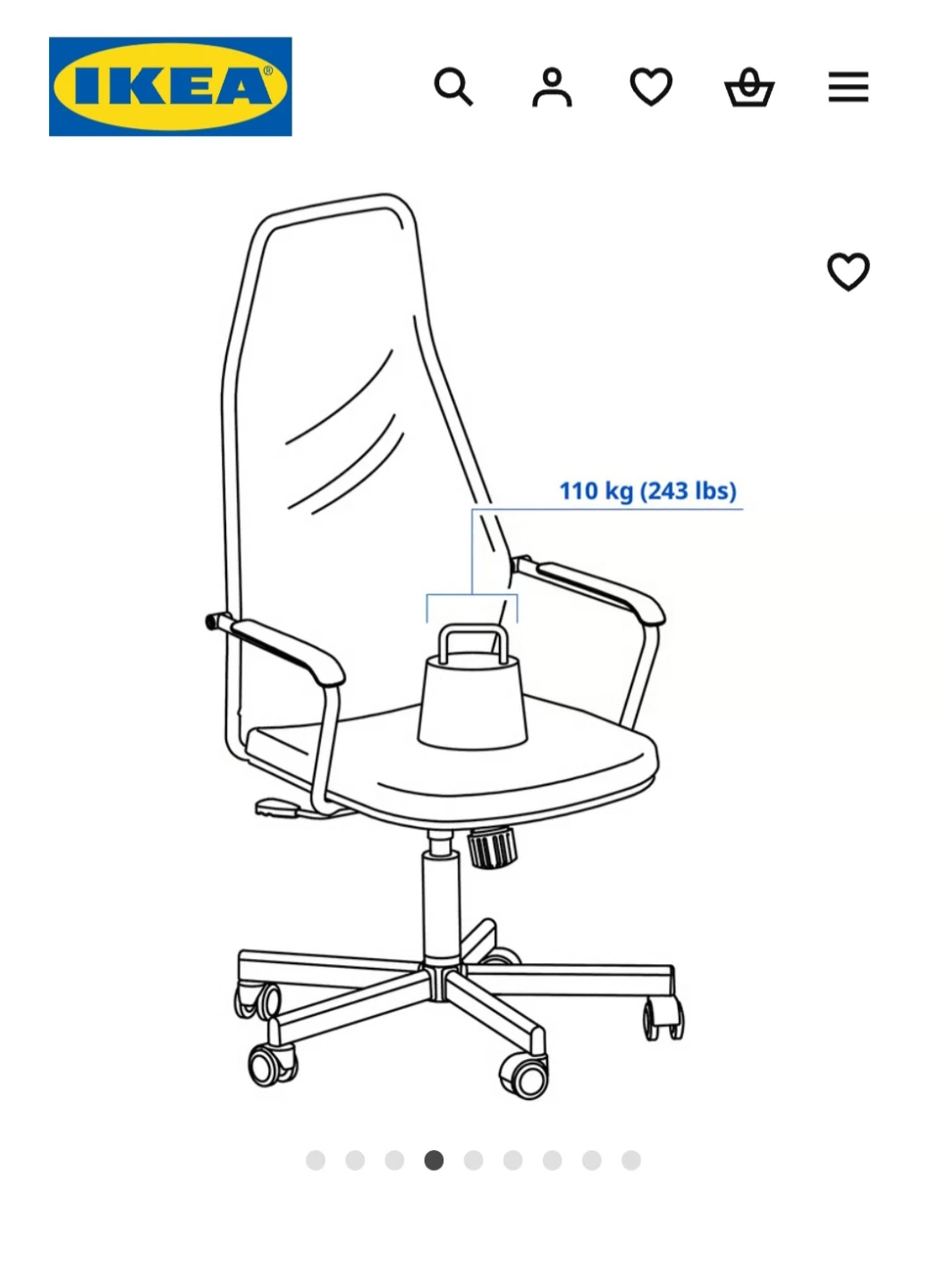 IKEA Gaming Chair - Black - photo 4