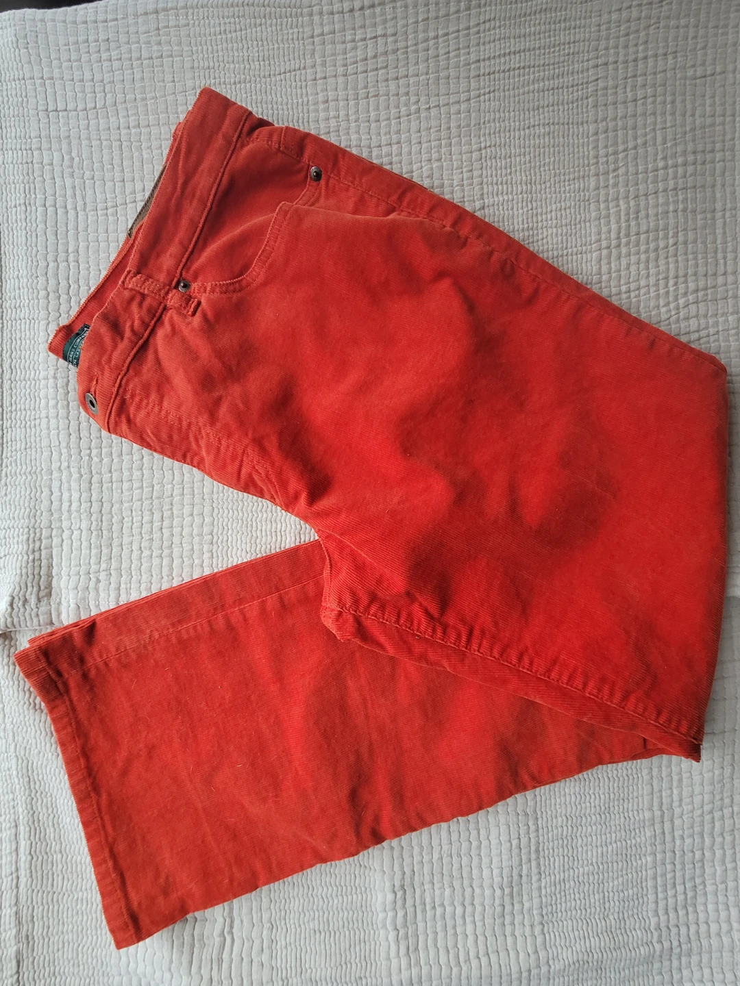 Lauren Ralph Lauren Vibrant Orange Corduroy Pants Sz 16 EUC