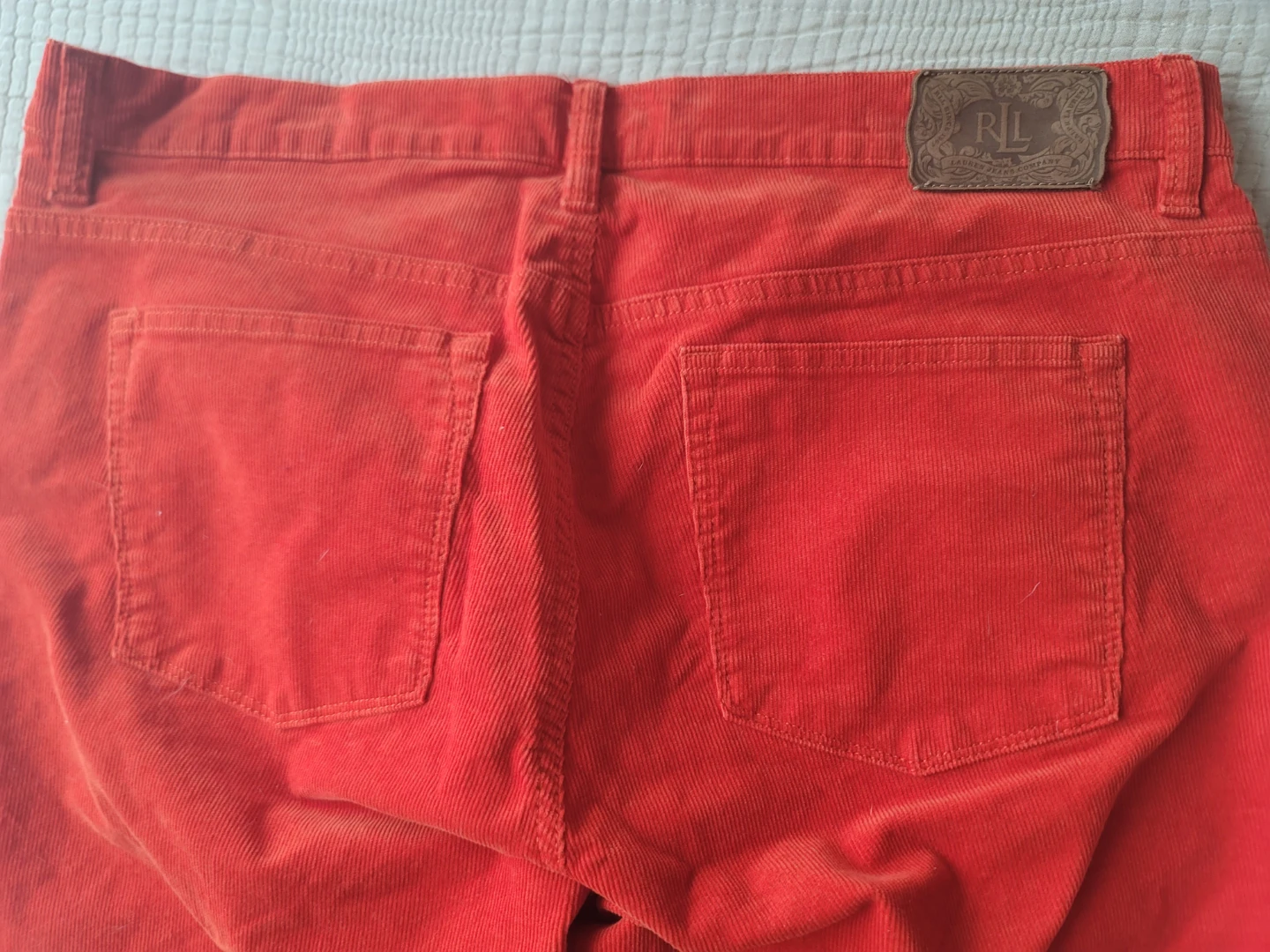 Lauren Ralph Lauren Vibrant Orange Corduroy Pants Sz 16 EUC - photo 4