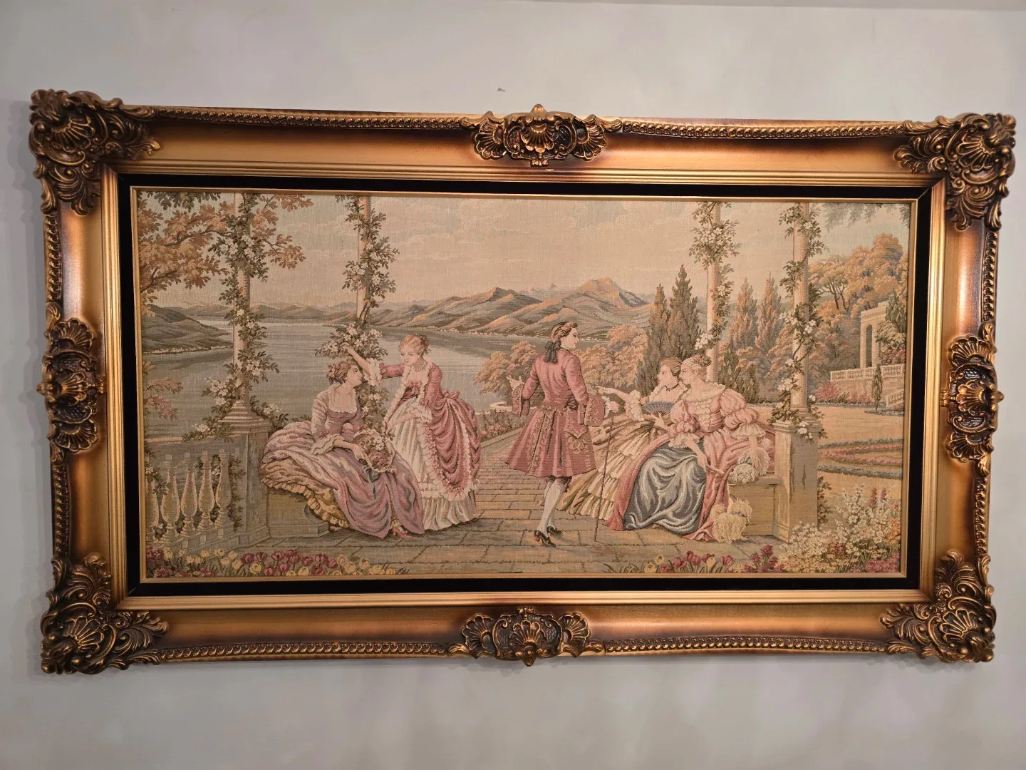 VTG Framed Tapestry Wall Art