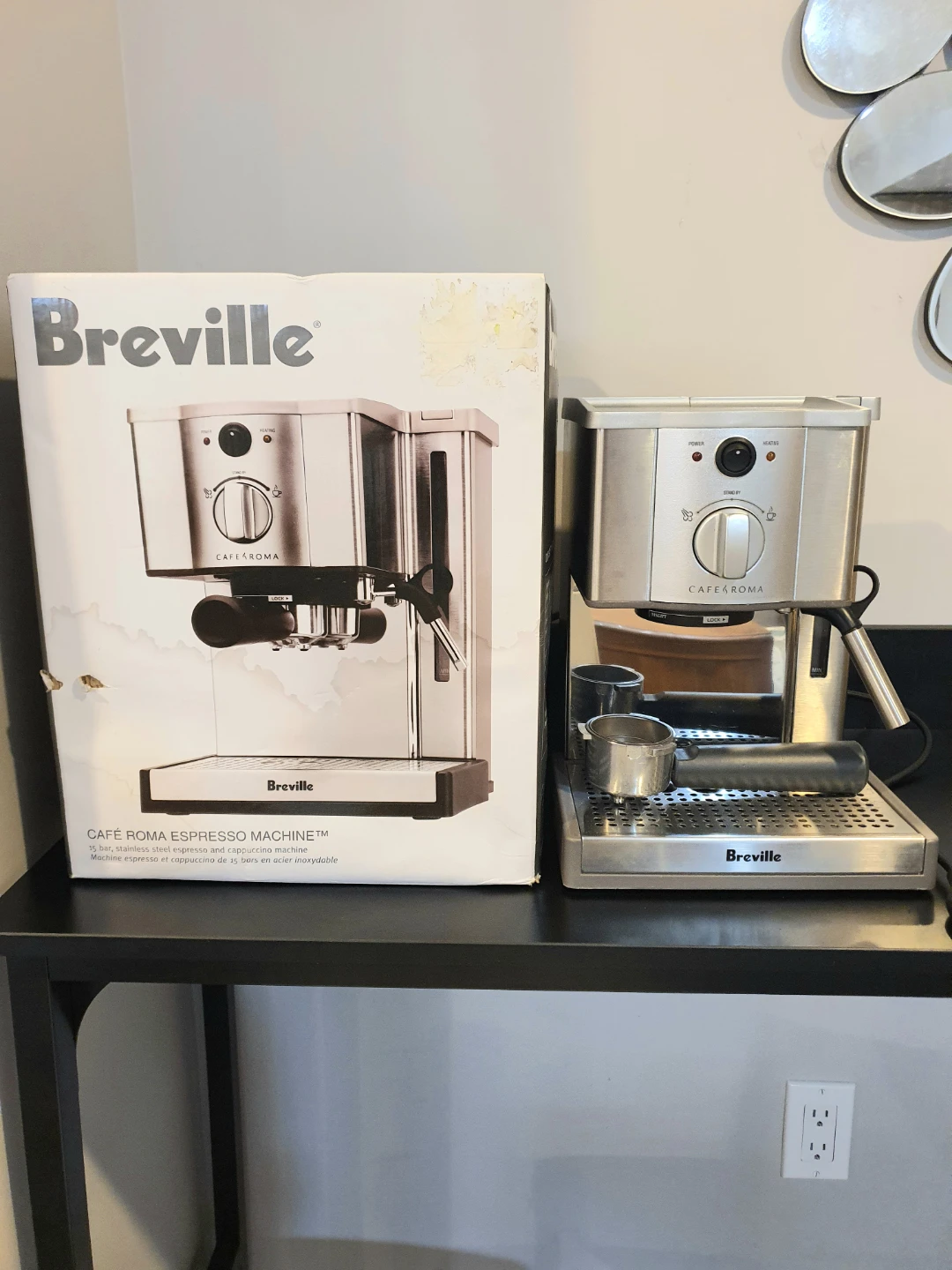 Breville Cafe Roma Espresso Machine with Steamer and box - photo 2