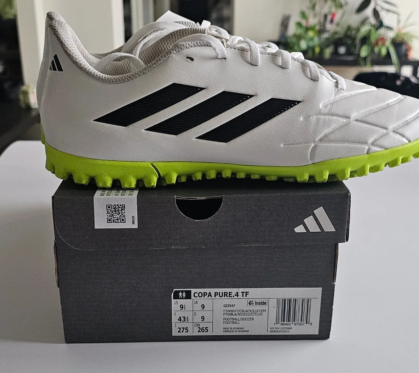 Adidas Copa Pure.4 TF Soccer Shoes - Size 9.5