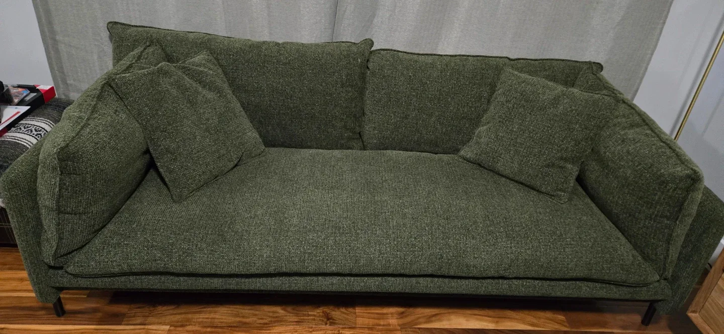 Structube Lanna 3-Seater Sofa, Olive Green