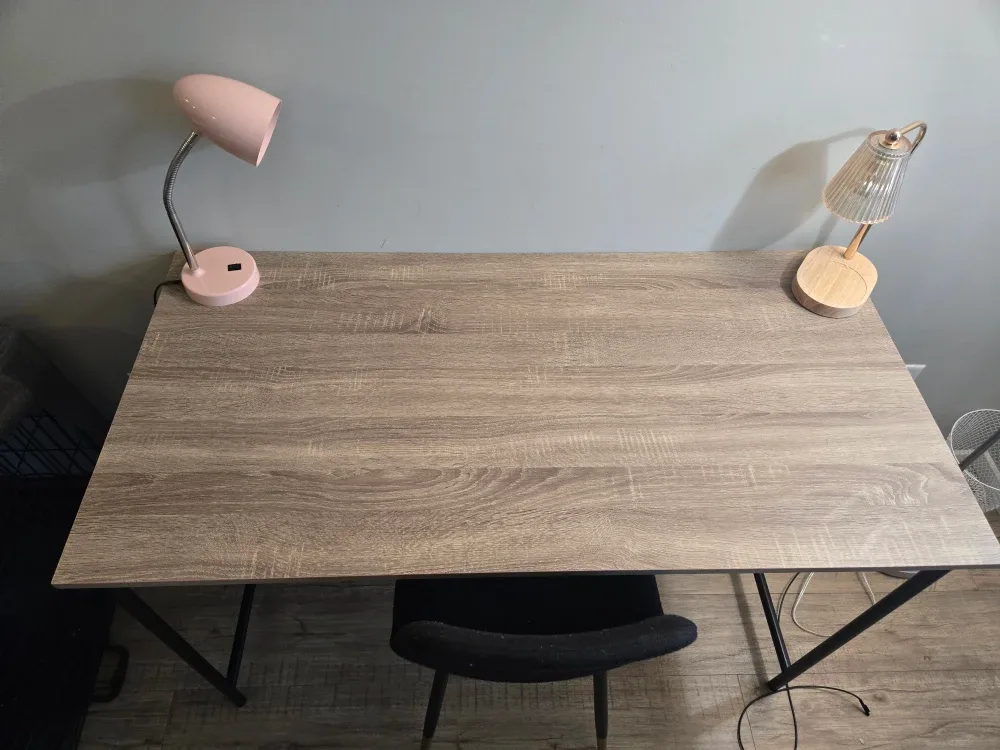 Wooden Desk with Metal Legs image indicator(3)