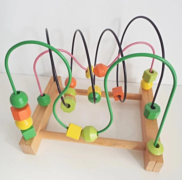 IKEA Wooden Bead Maze Toy Rainbow Abacus Labyrinth - photo 5