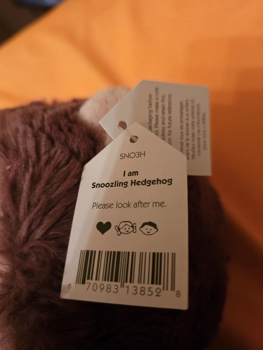Jellycat Snoozling Hedgehog Chocolate Plush - photo 3