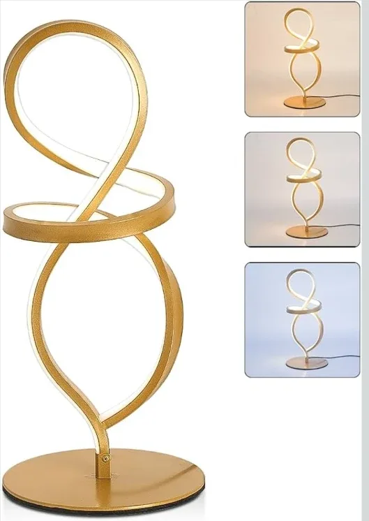 Gold Desk Lamp, Dimmable Bedside Table Lamp image indicator(5)