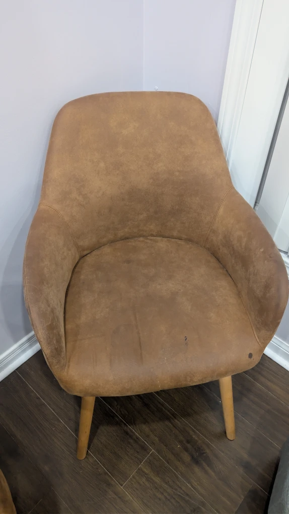 Stylish Brown Armchairs with Wooden Legs - photo 4