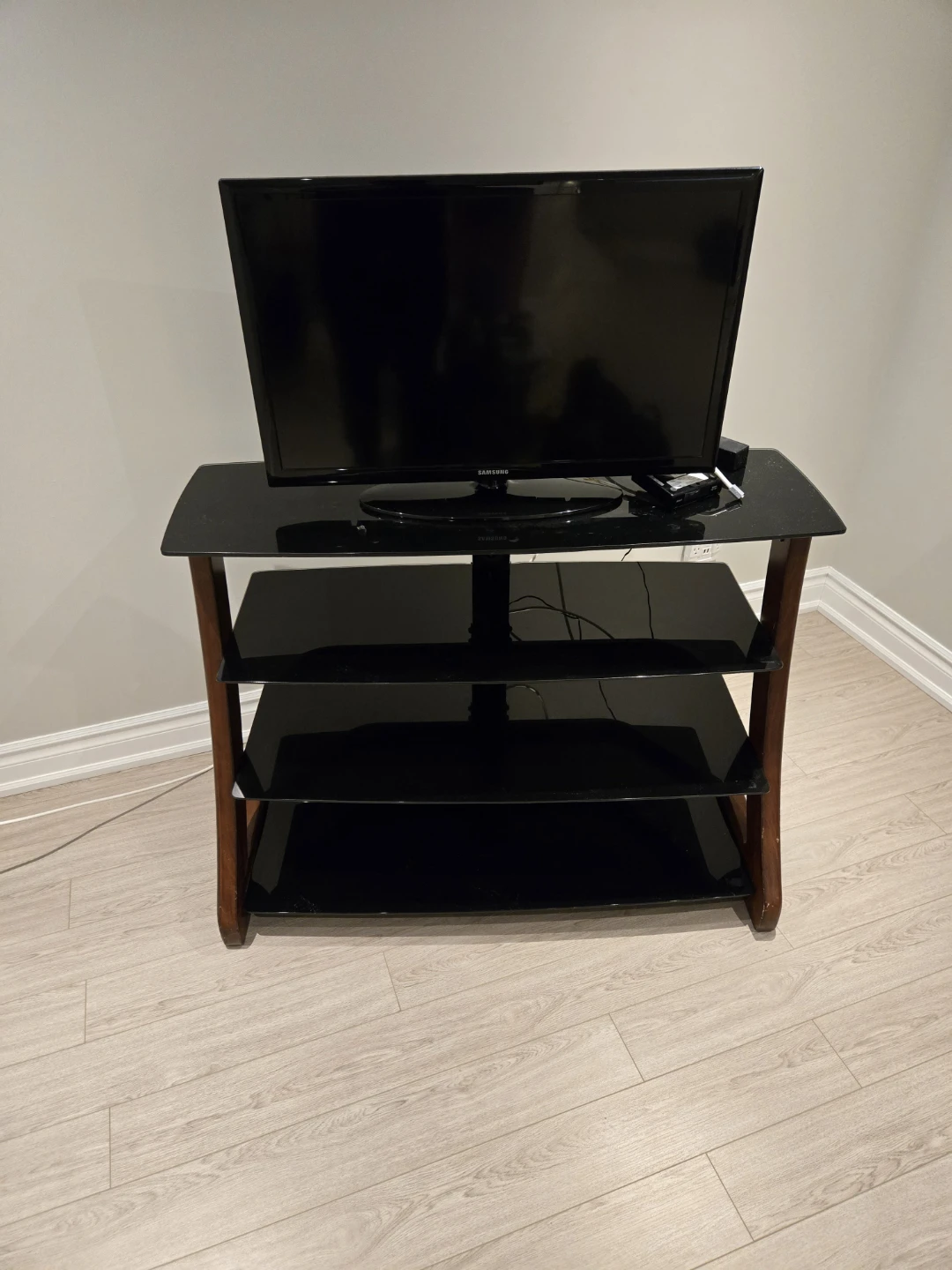 Black Glass TV Stand