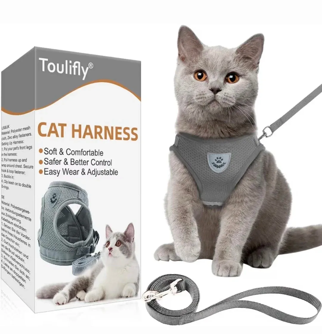 Offers Welcome: Grey Dog or Kitty Harness & Leash (S) #Cleanout