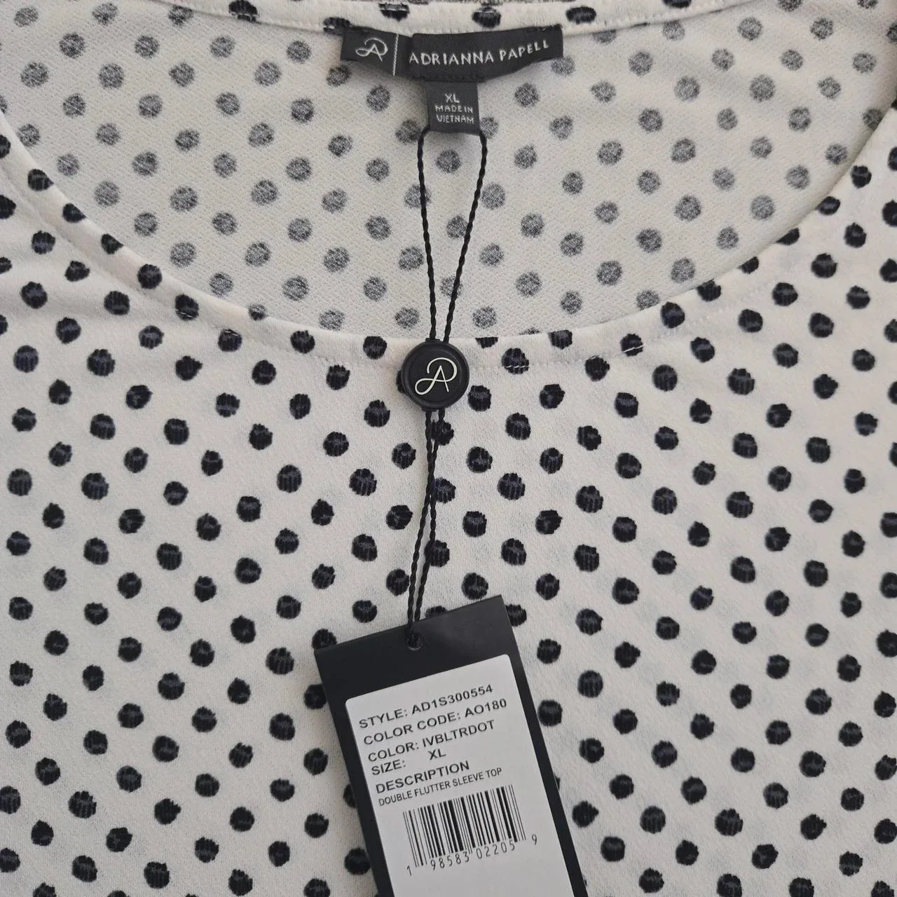 #Cleanout XL Adrianna Papell polka dot blouse image indicator(4)