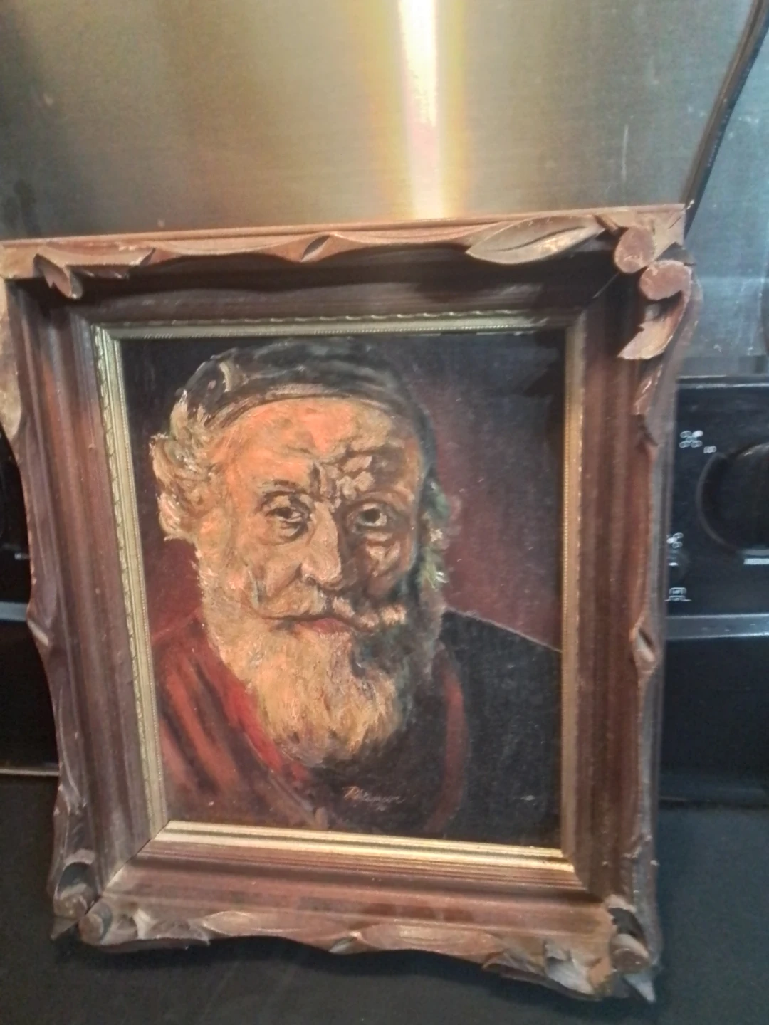 Oil Painting of Brilliant Man Signed 12.25x14.25",  70