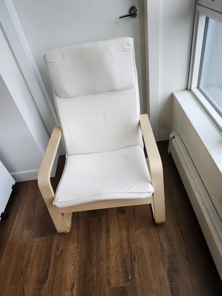IKEA Arsunda Arm Chair - Birch Veneer & White Cushion - photo 2