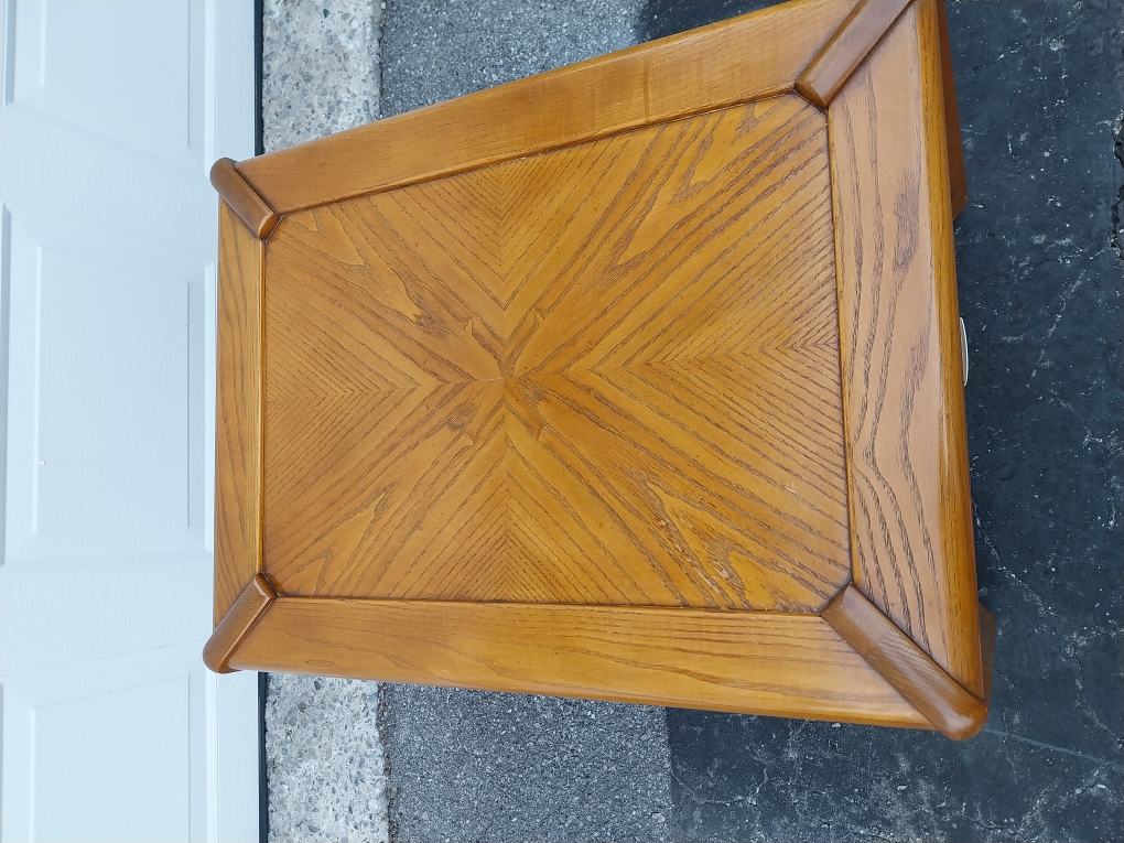 Sklar Peppler Oak Wood End Table with Cane Webbing - photo 5
