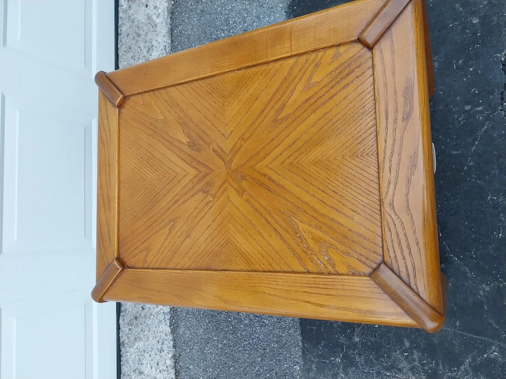 Sklar Peppler Oak Wood End Table with Cane Webbing image indicator(5)